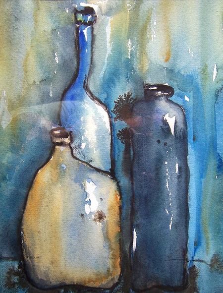 Blaue Flaschen