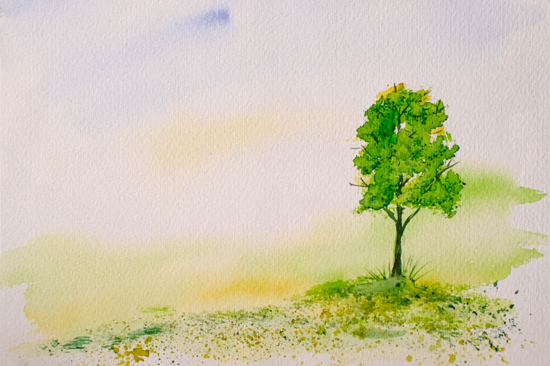 Aquarell Laubbaum im Frühling von Bernd Schmidt