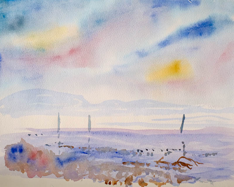 Aquarelle See und Berge von Bernd Schmidt