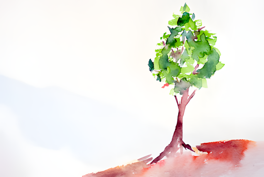 Baum in Aquarell malen 1. Methode Teil 2