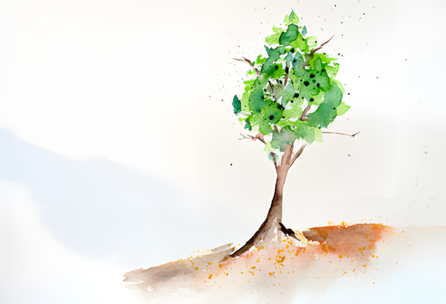 Baum in Aquarell malen 1. Methode Teil 4