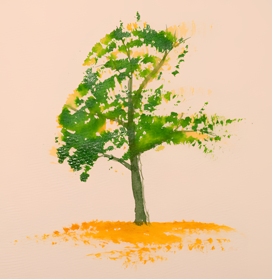 Baum in Aquarell malen 4. Methode Teil 2