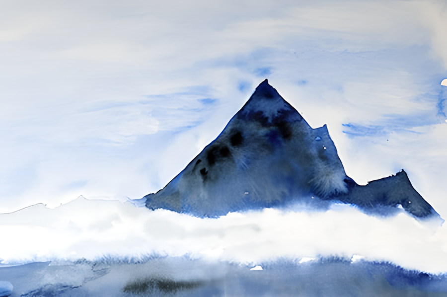 Aquarell Berg und Wolken von Bernd Schmidt