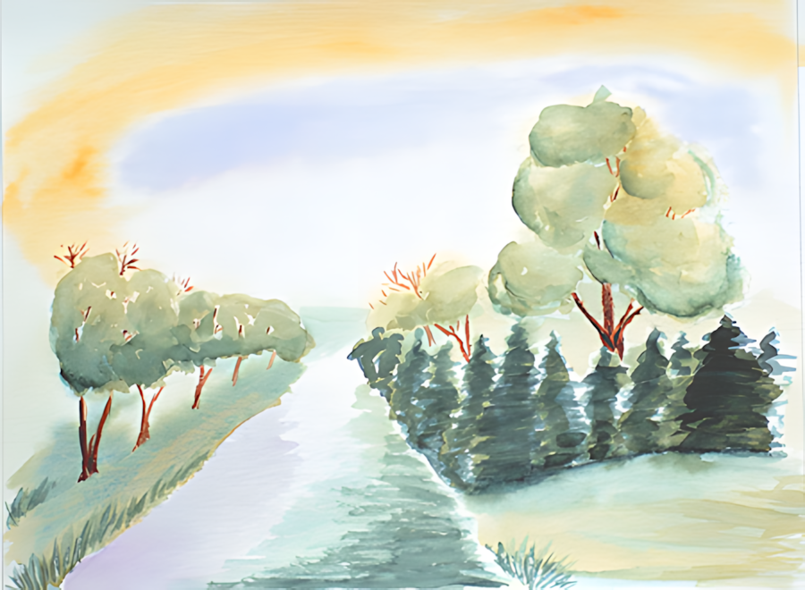 Aquarell im Mühlengrund von Bernd Schmidt