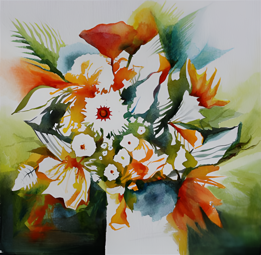 Aquarell Blumen für die Auserkorone von Karin Ganatschnig