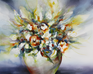 Aquarell Flower Power von Karin Ganatschnig