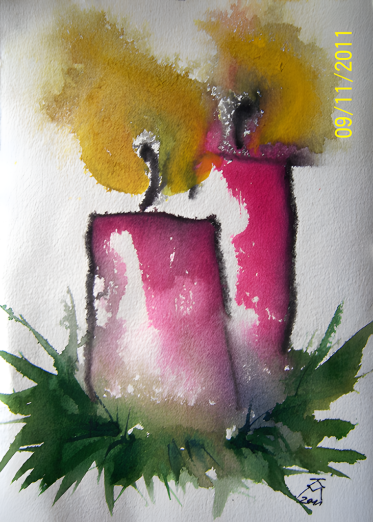 Aquarell Kerzen von Karin Mersmann