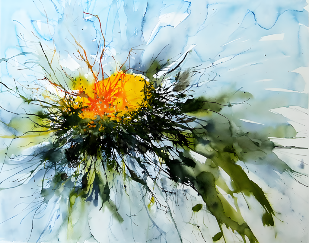 Aquarell Floral gepustet von Karin Mersmann