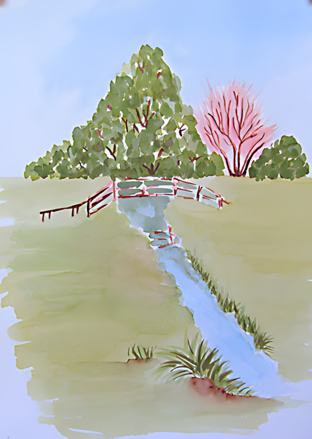 Aquarell Am Mühlenstreek von Bernd Schmidt