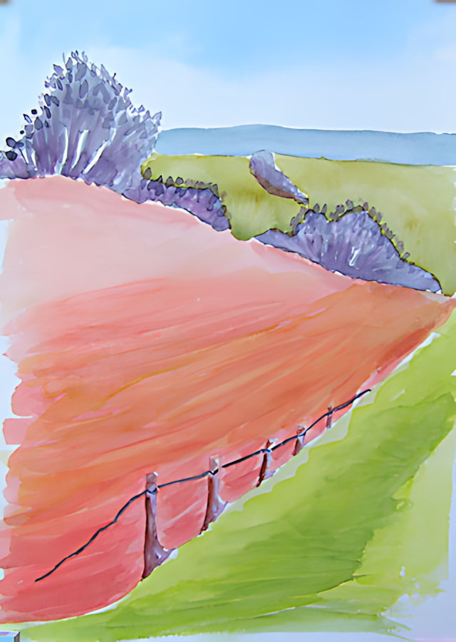 Aquarell am Roten Berg von Bernd Schmidt