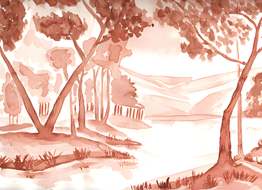 Aquarell Flusslandschaft von Bernd Schmidt