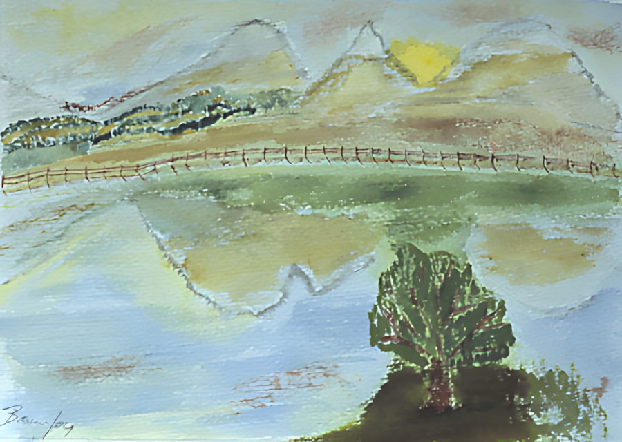 Aquarell Bergsee von Udo Braun