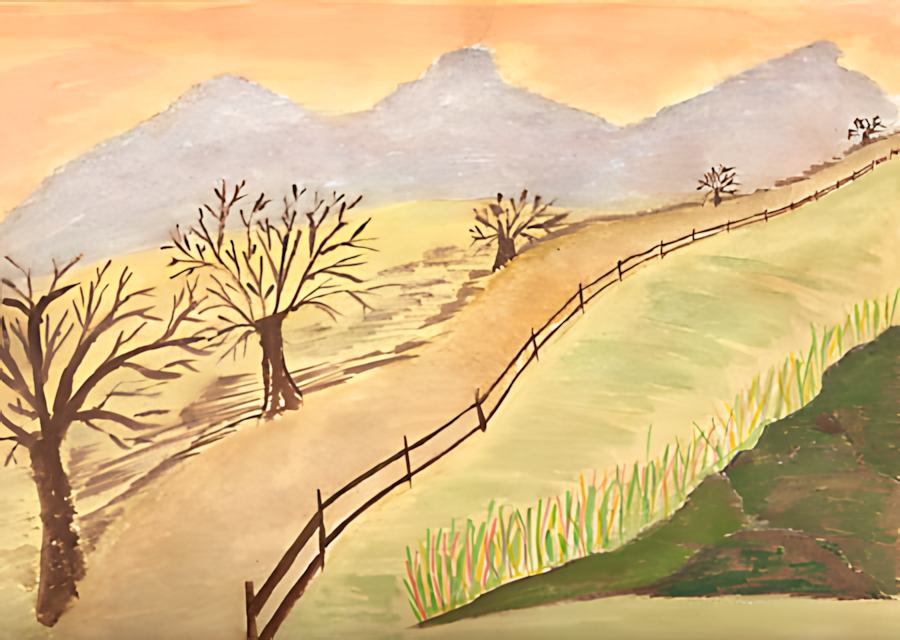 Aquarell Feldweg von Udo Braun