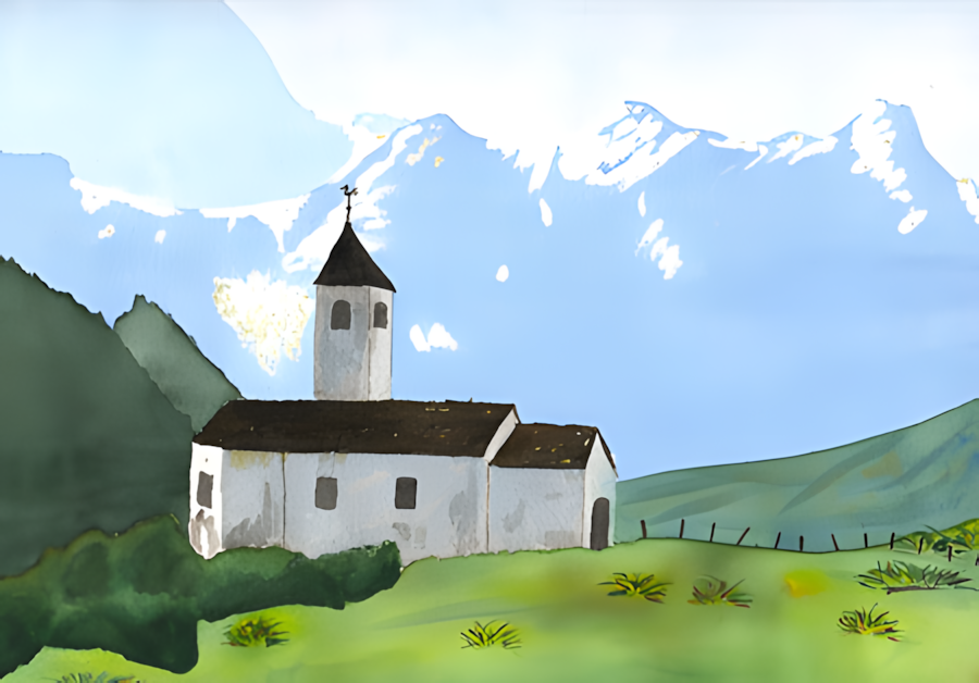 Aquarell Safiental von Bernd Schmidt