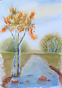 Aquarell Spätsommer von Bernd Schmidt