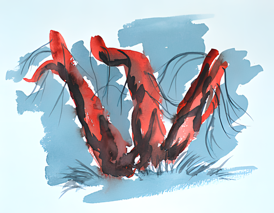 Aquarell Weiden von Bernd Schmidt