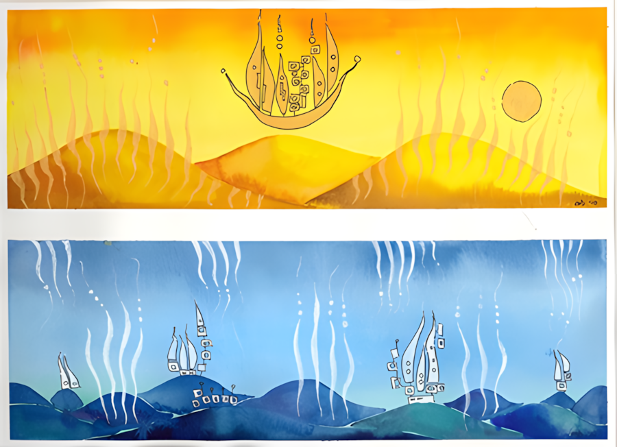 Aquarell Nowhere von Michael Basler