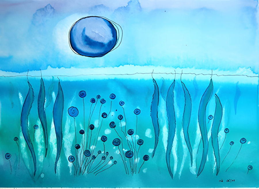 Aquarell Waterworld 2 von Michael Basler