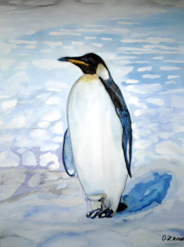 Aquarell Königspinguin von Oksana Ziegenbalk