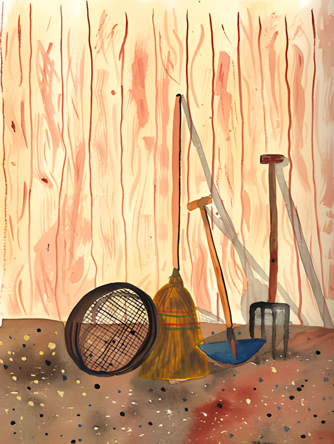 Aquarell Holzwand von Bernd Schmidt