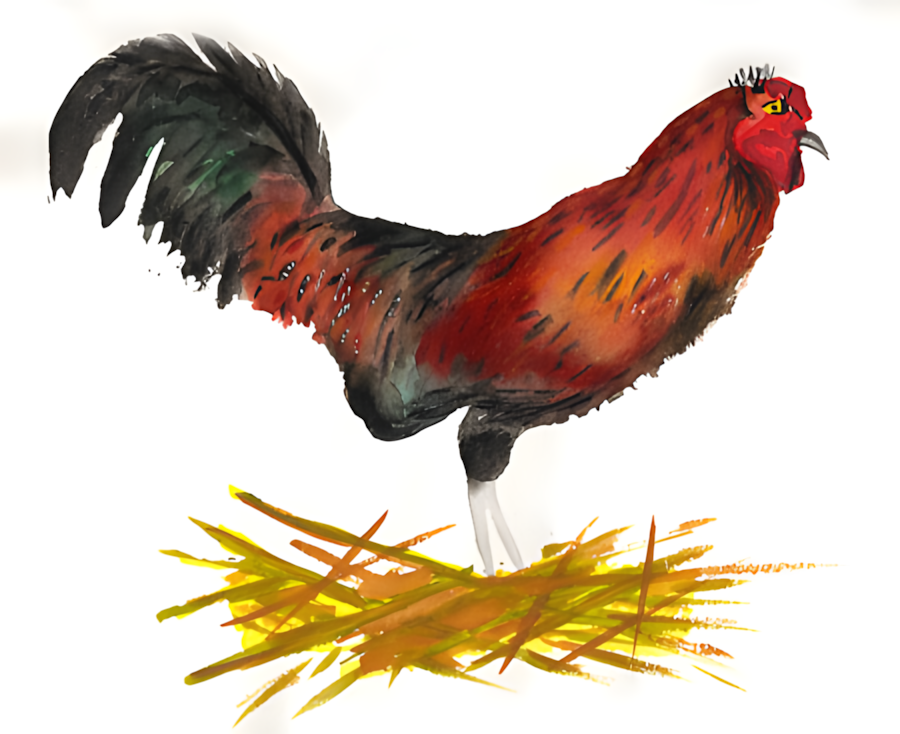 Aquarell Hahn von Bernd Schmidt