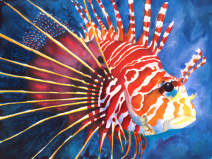 Aquarell Feuerfisch #2 von Nina Vahrenkampf