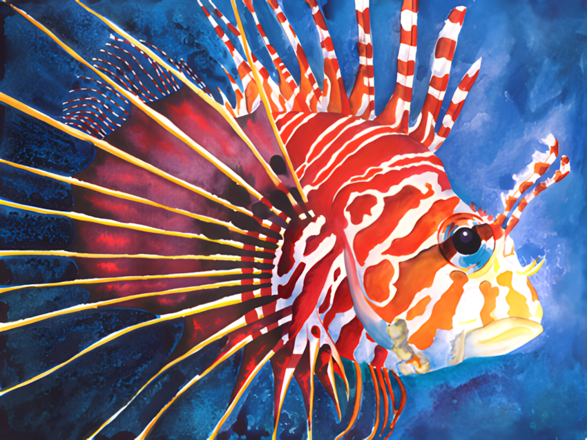 Aquarell Feuerfisch #2 von Nina Vahrenkampf