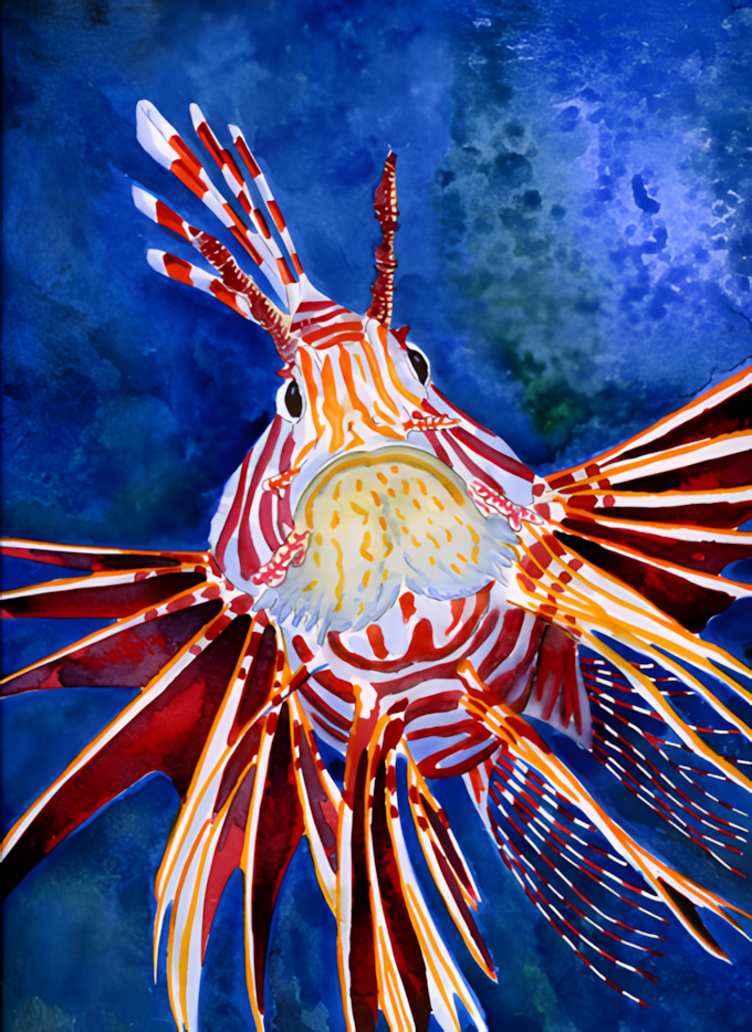 Aquarell Feuerfisch #3 von Nina Vahrenkampf