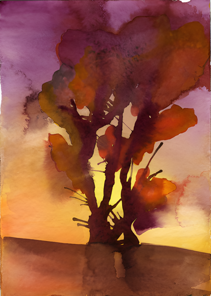 Aquarell Herbstwende von Nina Vahrenkampf