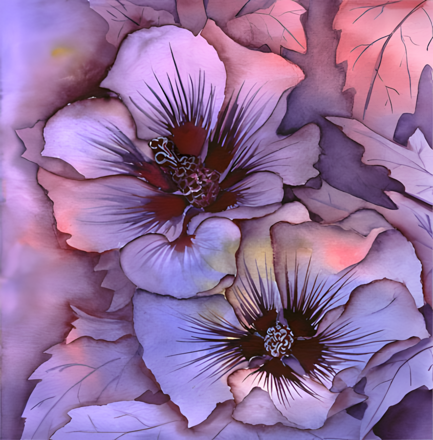 Aquarell Hibiskus von Nina Vahrenkampf