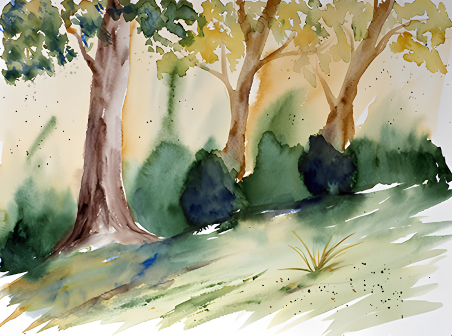 Aquarell Waldrand von Bernd Schmidt