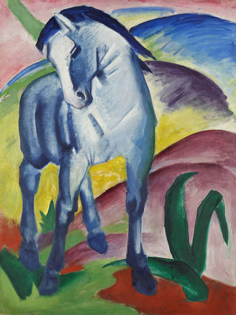 Blaues Pferd I von Franz Marc, 1911, Öl auf Leinwand, Städtische Galerie im Lenbachhaus, München