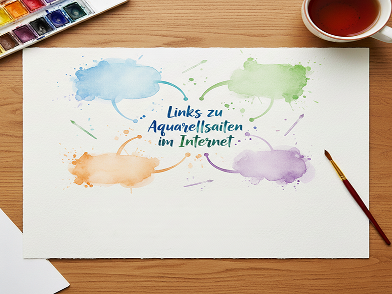 Links zu Aquarellseiten im Internet - KI generiert mit Nano Banana