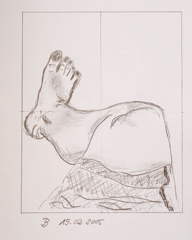 Zeichnung Fuss als Selbstportrait - Bernd Schmidt