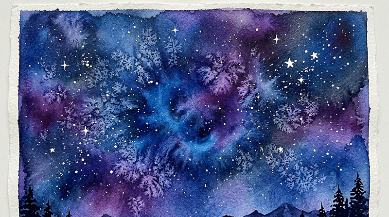 Bunte Aquarell Galaxie