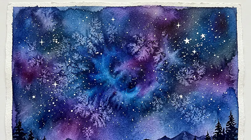 Bunte Aquarell Galaxie