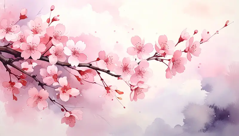 Aquarell Kirschblüten