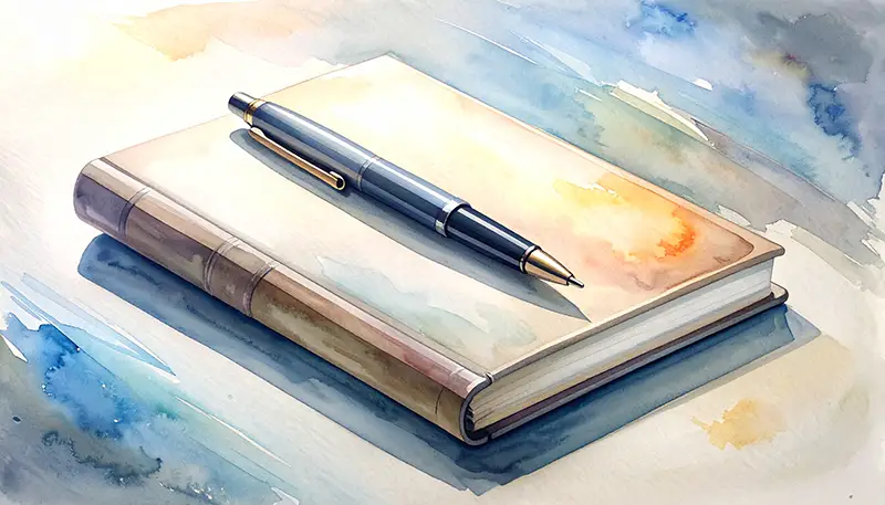 Aquarell Notizbuch mit Stift
