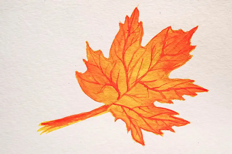 Aquarell Herbstblatt